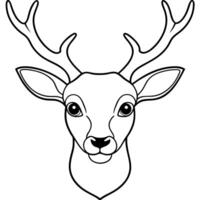 Deer head outline coloring pages vector
