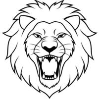 Lion head coloring pages vector