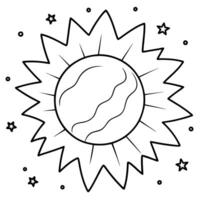A black and white sun with stars on it vector
