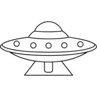 big space ship, illustration line art vector