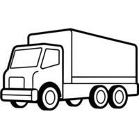A truck coloring page with a white background vector