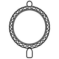 A black and white drawing of a mirror vector