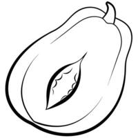 A black and white drawing of a peach vector