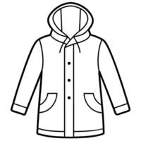 A black and white drawing of a coat vector