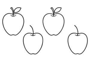 Apple coloring pages for kids vector
