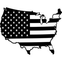 The usa map with an american flag vector