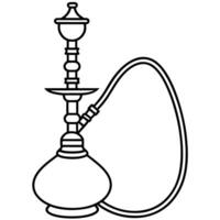 hookah, illustration line art vector