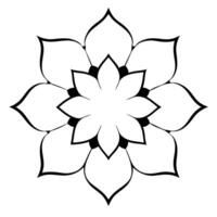 A black and white drawing of a flower vector