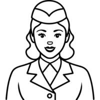 Air hostess illustration vector