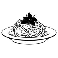 Spaghetti on plate vector