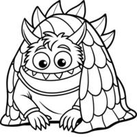 Monsters coloring pages for kids vector