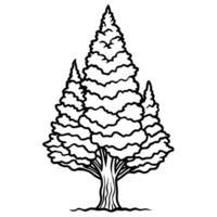 A black and white drawing of a tree vector