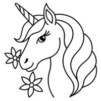 Unicorn coloring pages for kids vector