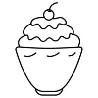 Ice cream sundae coloring pages vector