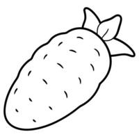 A strawberry coloring page vector