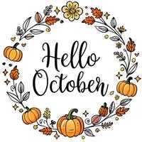 Hello october clipart vector