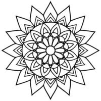 A black and white mandala coloring page vector
