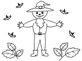 Scarecrow coloring pages vector
