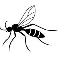 mosquito menace side view silhouette, different style art, solid white color background, vector