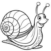A snail coloring page for kids vector