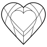 A heart shaped coloring page vector