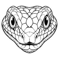 A snake head with large eyes and a white background vector