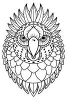 A coloring page with an image of an eagle vector