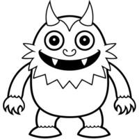 Monster coloring pages for kids vector