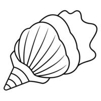 A shell coloring page for kids vector
