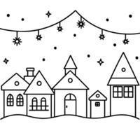 Christmas coloring pages for kids vector
