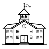 School building outline illustration vector