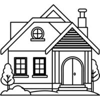 House coloring pages for kids vector