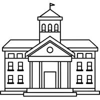 School building outline coloring page vector