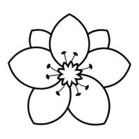 A black and white drawing of a flower vector