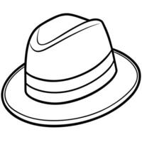 simplified wool fedoras, illustration line art vector