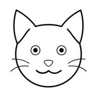 A cat face with eyes and a smile vector