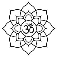 Om symbol in a flower vector