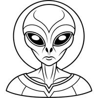 Alien face coloring pages vector