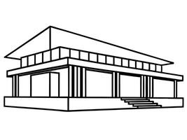 A black and white drawing of a house vector
