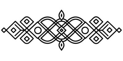 A black and white drawing of a geometric pattern vector