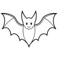 bat halloween symetry, illustration line art vector