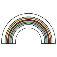 3d rendering of dynamic rainbow silhouette line art, illustration line art vector