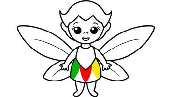 Coloring pages ethiopian fairy coloring pages vector