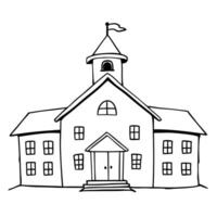 School building coloring pages vector