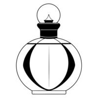 A perfume bottle with a black and white outline vector