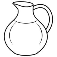 A jug with a handle and a lid coloring page vector