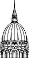 A drawing of a domed building vector