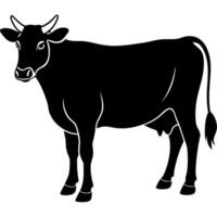 Cow silhouette on white background vector