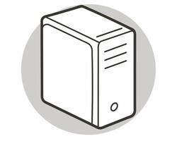computer case, illustration line art vector