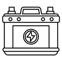 battery replacement icon for car services related on white background, illustration line art vector